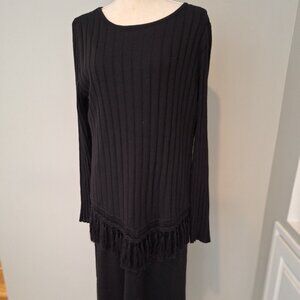 Carole Little Long Sleeve Black Knit Dress Size XL